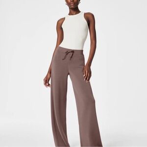 EUC SPANX Wide-Leg Drawstring Pants in Smoke
